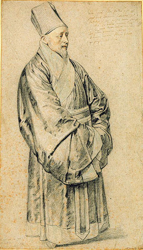 A Jesuit in Confucian ceremonial robes during the period of the Confucian Rites Controversy - rival claims to moral authority between rival regional powers with cosmopolitan aspirations. Source: Wikipedia.